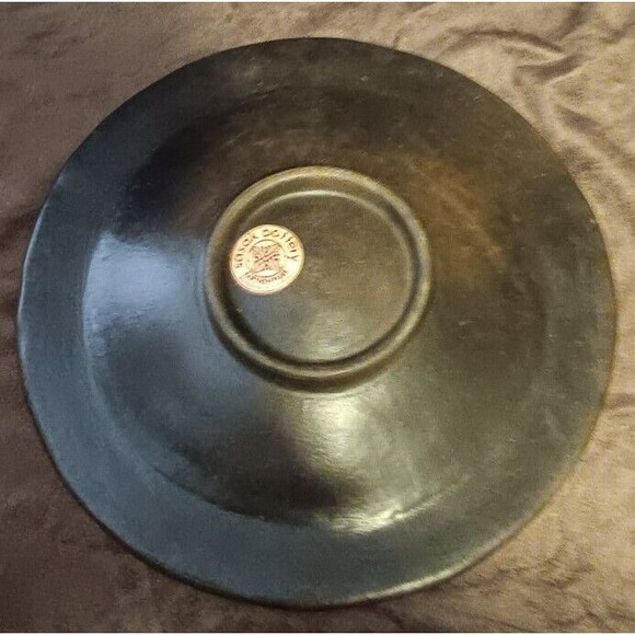 Vintage Handmade Sasak Pottery Earthenware Footed Bowl With Fish Motif 9.5" - Picture 4 of 10